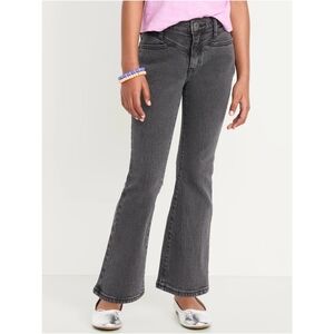 Old Navy High-Waisted Flare-Leg Jeans Girls Size 16 Washed Black Stretch Denim